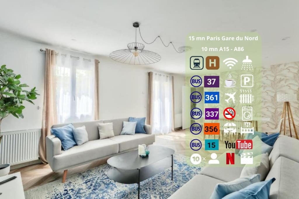 Free Private Parking - 15Mn Paris - 5Mn Walk Train Station - All Equipped - Terrace - Garden - Stade De France - Casino D'Enghien - Hippodrome, Universite 塞纳河畔埃皮奈 外观 照片