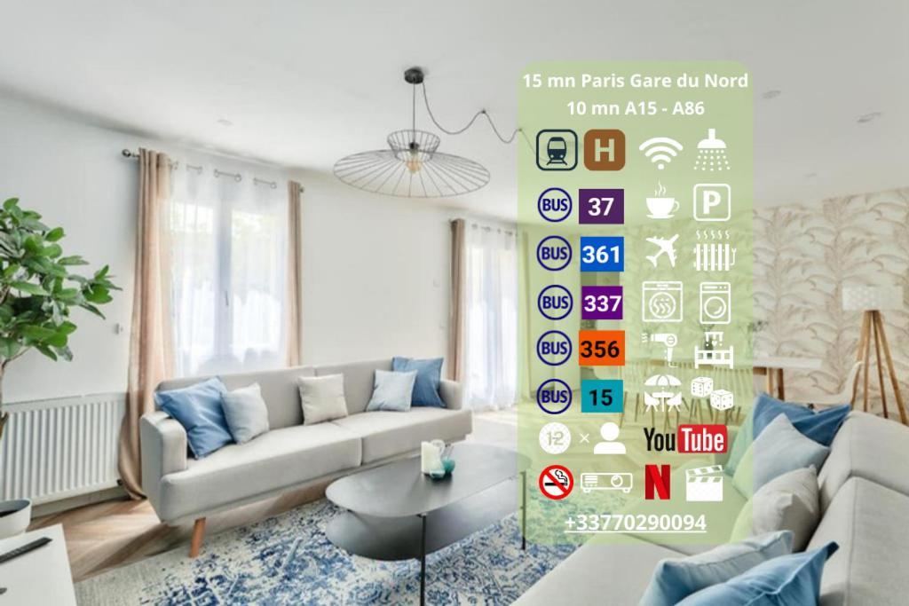 Free Private Parking - 15Mn Paris - 5Mn Walk Train Station - All Equipped - Terrace - Garden - Stade De France - Casino D'Enghien - Hippodrome, Universite 塞纳河畔埃皮奈 外观 照片